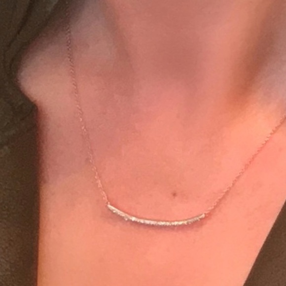 A Monica Vinader gold vermeil skinny curve necklace diamond 0.22 carats - Picture 4 of 5